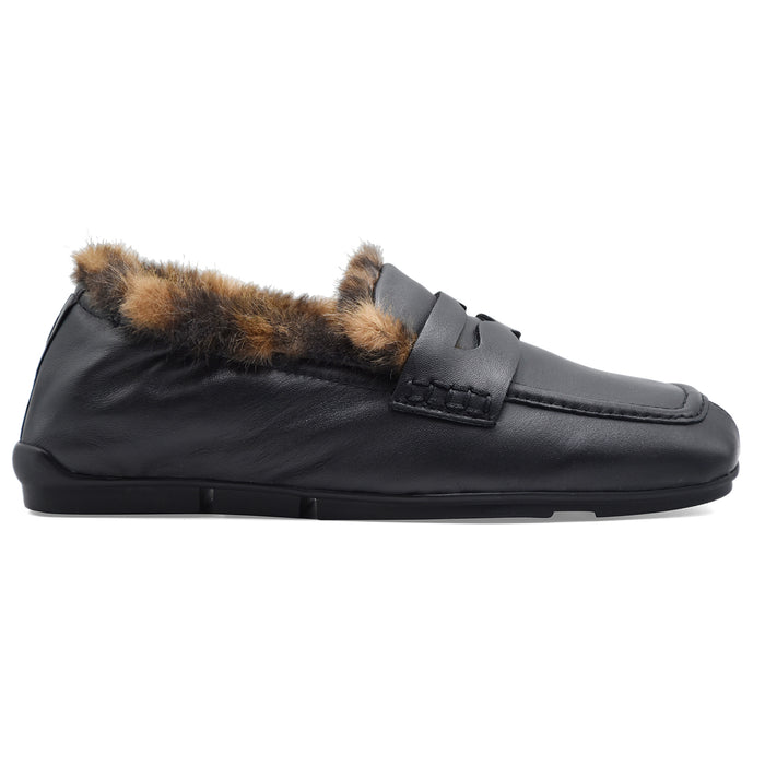 Mocassini Ash Donna Barkley Fur Nero Con Mascherina Frontale