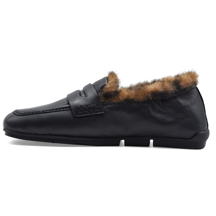 Mocassini Ash Donna Barkley Fur Nero Con Mascherina Frontale