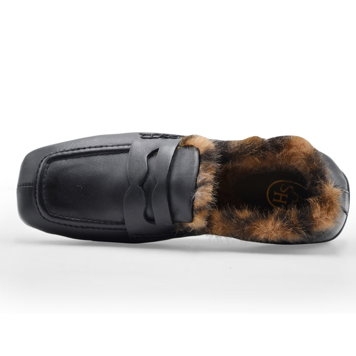 Mocassini Ash Donna Barkley Fur Nero Con Mascherina Frontale