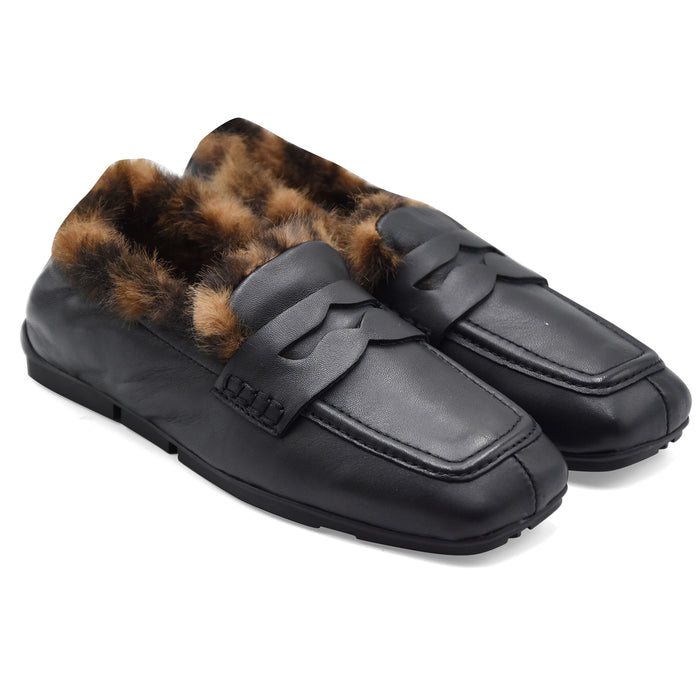 Mocassini Ash Donna Barkley Fur Nero Con Mascherina Frontale