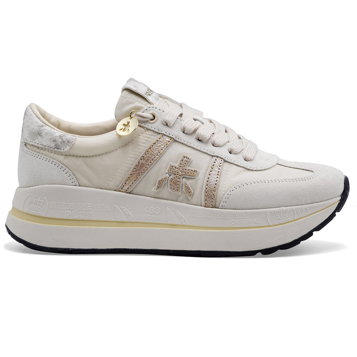 Premiata Sneakers Donna BETHCOIN 8145 Bianco Pelle Scamosciata