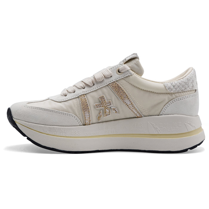 Premiata Sneakers Donna BETHCOIN 8145 Bianco Pelle Scamosciata