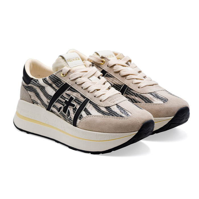 Sneakers Premiata Donna BETHCOIN_8149 Nero Con Dettagli Zebrati