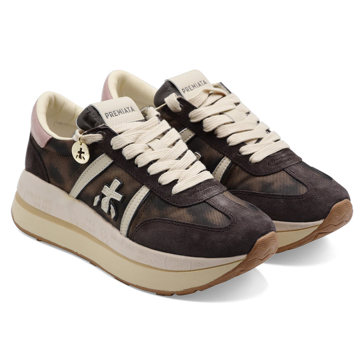 Sneakers Premiata Bethcoin 8500 Donna Marrone Testa Moro Rosa