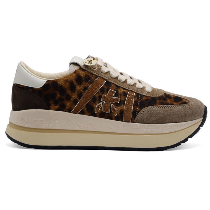 Sneakers Premiata Bethcoin 8701 Donna Animalier Leopard Taupe