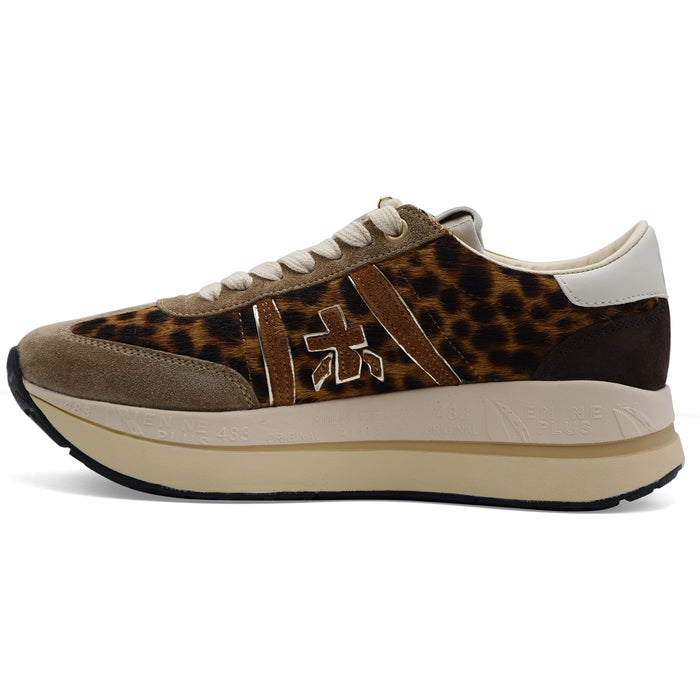 Sneakers Premiata Bethcoin 8701 Donna Animalier Leopard Taupe