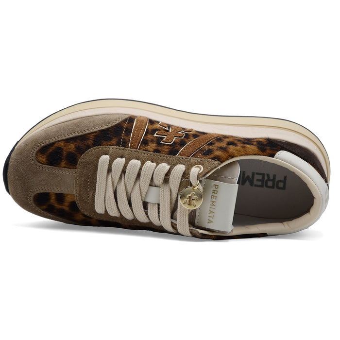 Sneakers Premiata Bethcoin 8701 Donna Animalier Leopard Taupe