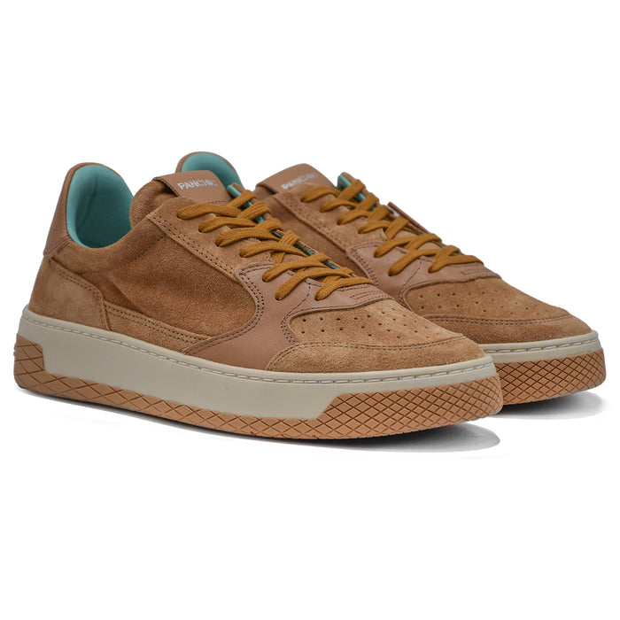 Panchic Men's Biscuit Low-Top Sneakers With Mix Of Materials