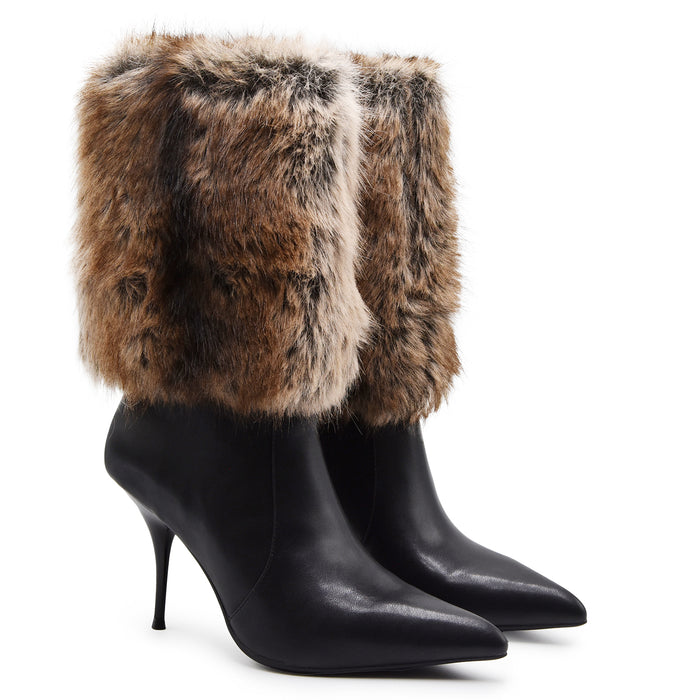 Stivali Donna Jeffrey Campbell Hirsute Nero Con Ecopelliccia