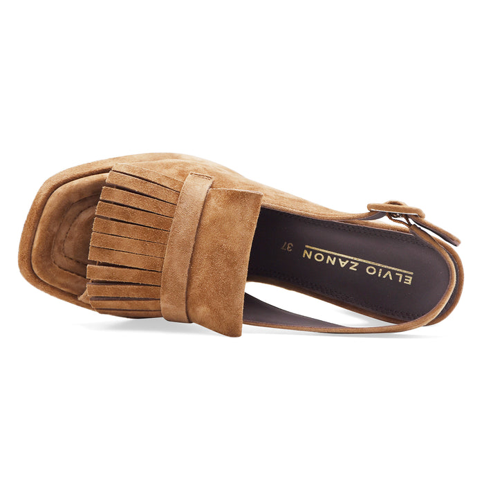Sandali Elvio Zanon Donna BN5203X In Pelle Scamosciata Tabacco
