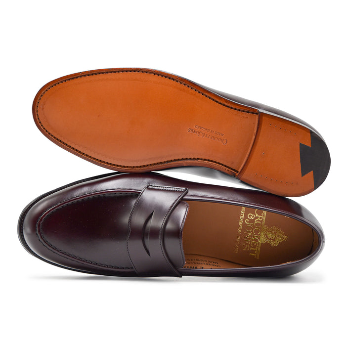 Mocassini Uomo Crockett & Jones Boston Burgundy Cavalry Calf