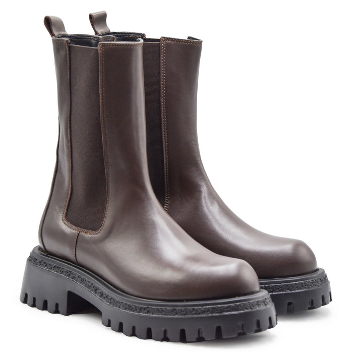 Stivaletti Gisél Moiré Donna Bruxelles Marrone Made In Italy