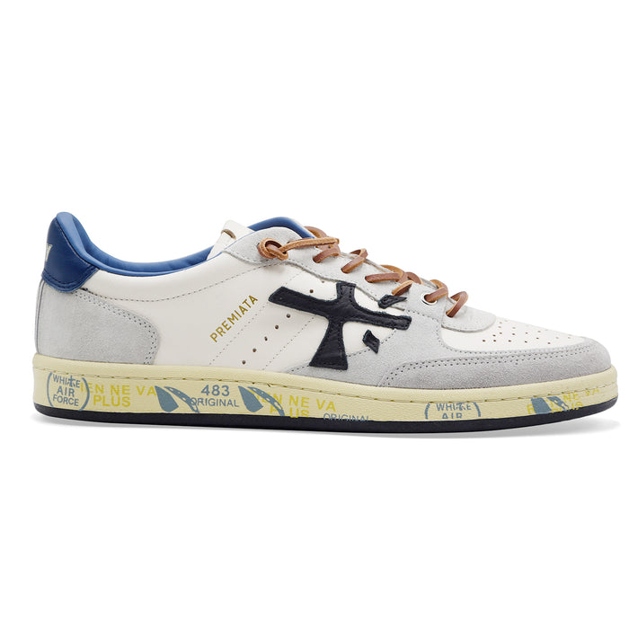 Sneakers Uomo Premiata Bskt Clay Var. 7617 Bianco Grigio Blu