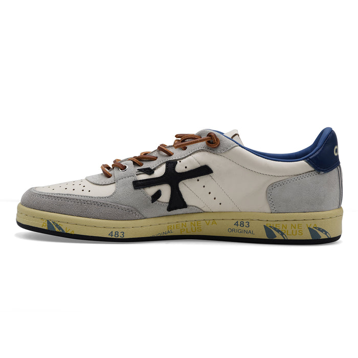 Sneakers Uomo Premiata Bskt Clay Var. 7617 Bianco Grigio Blu