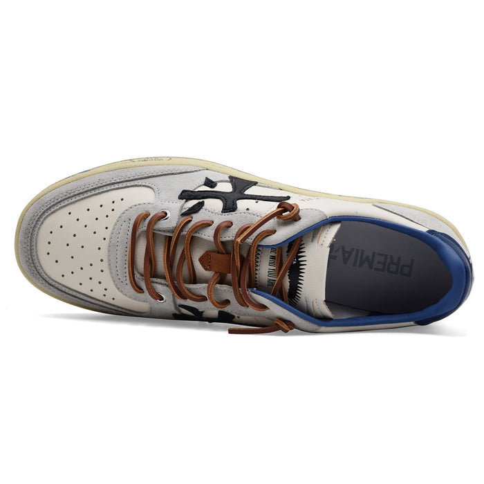 Sneakers Uomo Premiata Bskt Clay Var. 7617 Bianco Grigio Blu