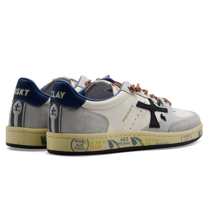 Sneakers Uomo Premiata Bskt Clay Var. 7617 Bianco Grigio Blu