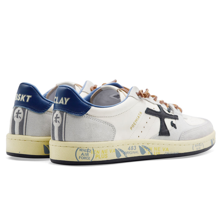 Sneakers Uomo Premiata Bskt Clay Var. 7617 Bianco Grigio Blu