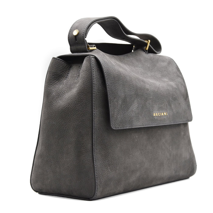 Borsa Donna Orciani Sveva Nabuk Carbone Design Elegante Chic