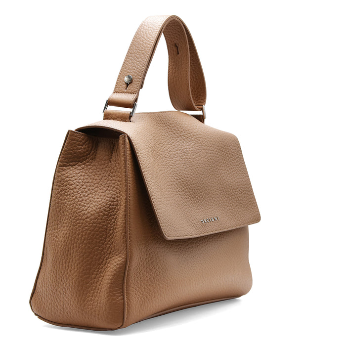 Borsa Orciani Sveva Soft Media Biscotto In Pelle con Tracolla