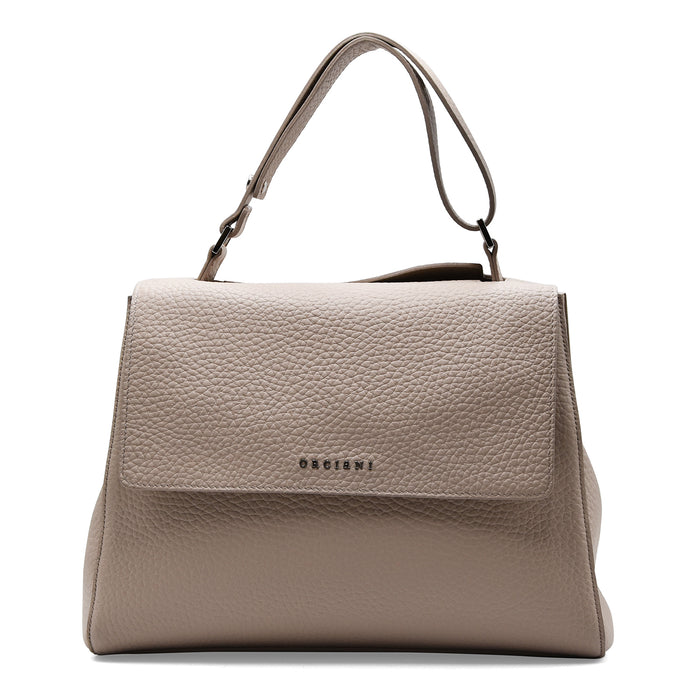 Borsa Orciani Sveva Soft Media In Pelle Sabbia Design Iconico