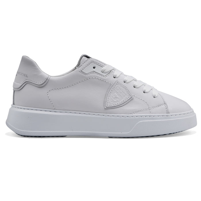 Sneakers Donna Philippe Model TEMPLE LOW In Vera Pelle Bianca