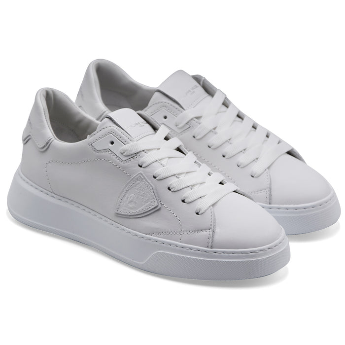 Sneakers Donna Philippe Model TEMPLE LOW In Vera Pelle Bianca