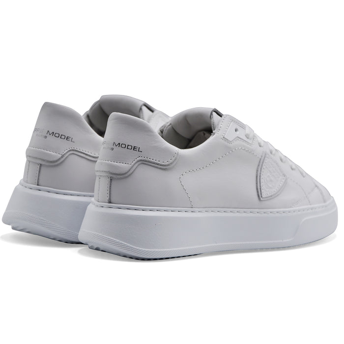 Sneakers Donna Philippe Model TEMPLE LOW In Vera Pelle Bianca