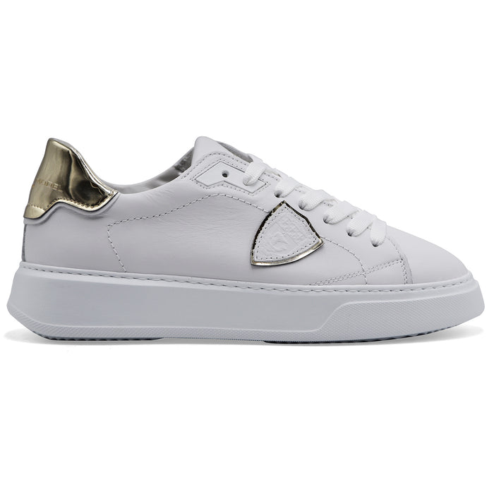 Philippe Model Sneakers Donna TEMPLE LOW Bianco Dettagli In Oro