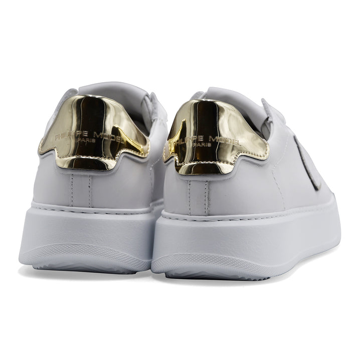 Philippe Model Sneakers Donna TEMPLE LOW Bianco Dettagli In Oro