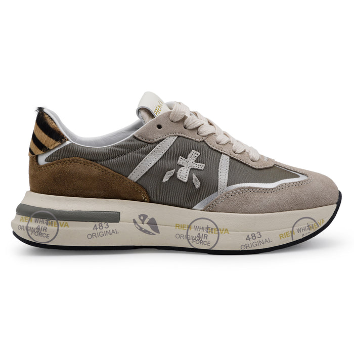 Sneakers Premiata Donna Cassie 7675 Marrone Taupe Stile Casual