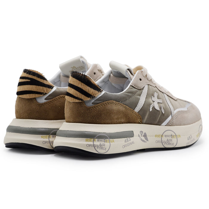 Sneakers Premiata Donna Cassie 7675 Marrone Taupe Stile Casual