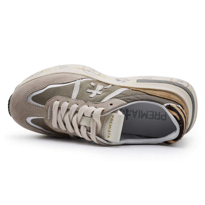 Sneakers Premiata Donna Cassie 7675 Marrone Taupe Stile Casual