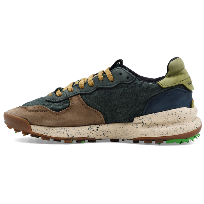 Sneakers Satorisan Uomo Chacrona Verde Con Beige A Contrasto