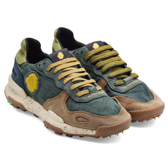 Sneakers Satorisan Uomo Chacrona Verde Con Beige A Contrasto