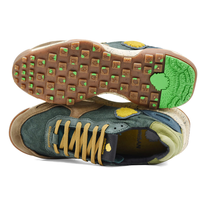 Sneakers Satorisan Uomo Chacrona Verde Con Beige A Contrasto