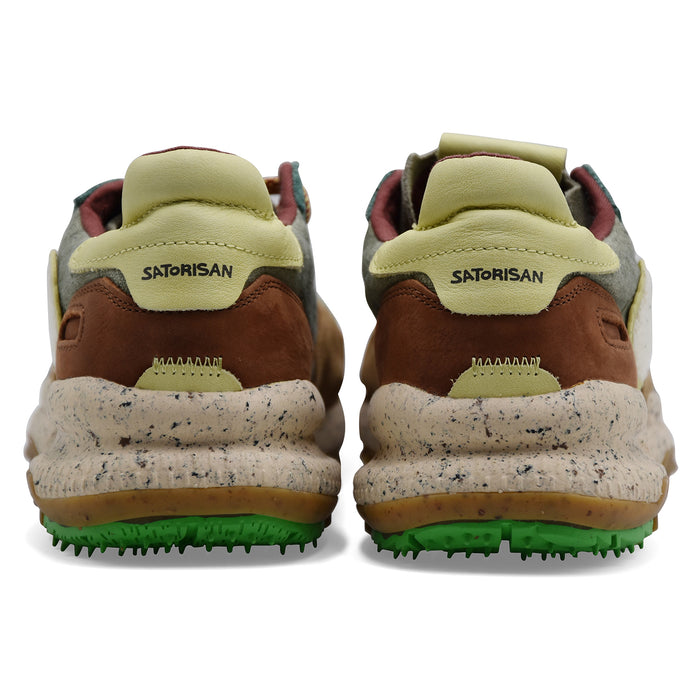 Satorisan Sneakers Uomo Chacrona Pelle Scamosciata Beige E Verde