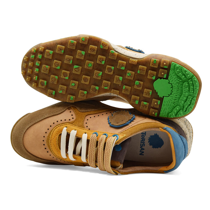 Satorisan Men's Chacrona Yellow Suede Sneakers