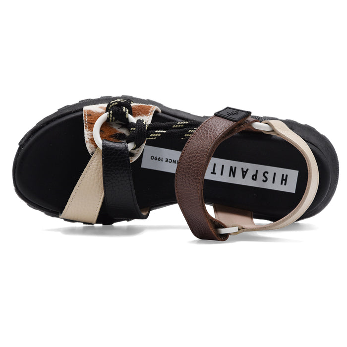 Sandali Hispanitas Donna PONY-V26 Nera Con Dettagli Multicolor