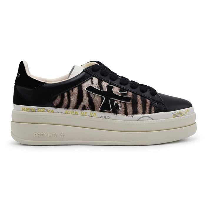 Sneakers Donna Premiata Claudia 7754 Nero Dettagli Animalier
