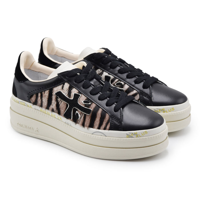 Sneakers Donna Premiata Claudia 7754 Nero Dettagli Animalier