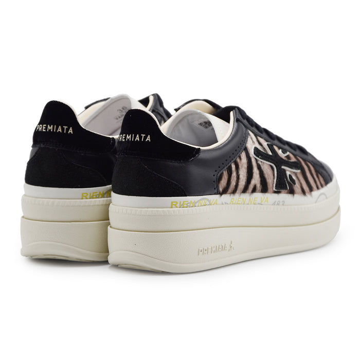 Sneakers Donna Premiata Claudia 7754 Nero Dettagli Animalier