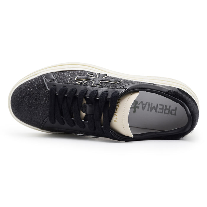 Sneakers Donna Premiata Claudia 7755 Nero Strass Logo Laterale