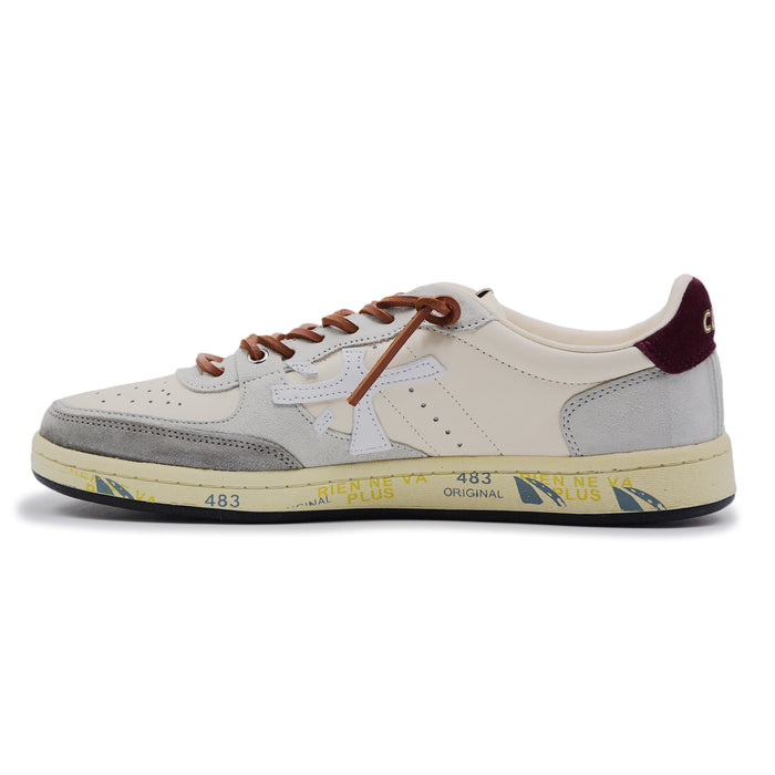 Sneakers Uomo Premiata BSKT Clay 7616 Bianco Grigio Burgundy