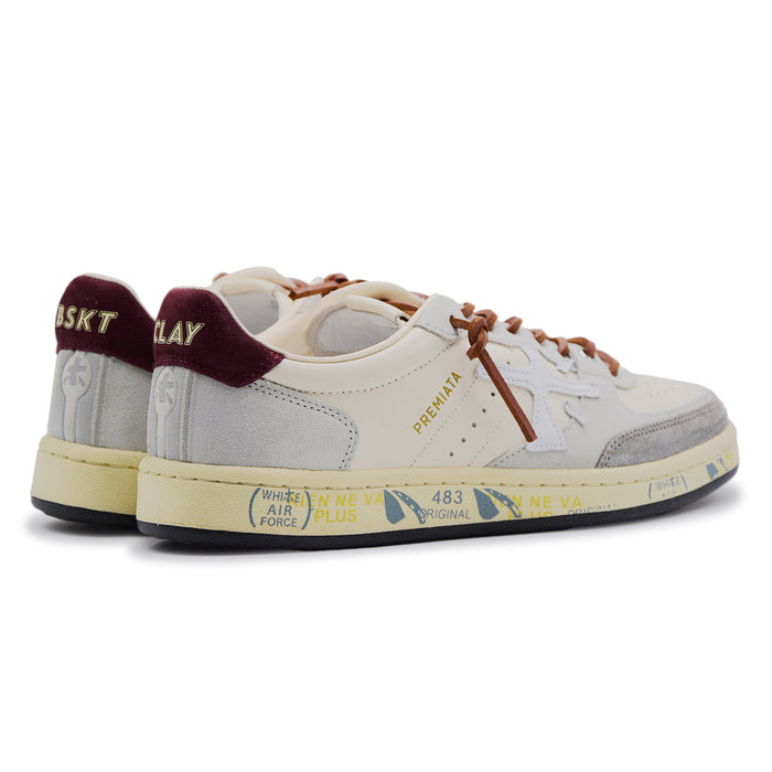 Sneakers Uomo Premiata BSKT Clay 7616 Bianco Grigio Burgundy