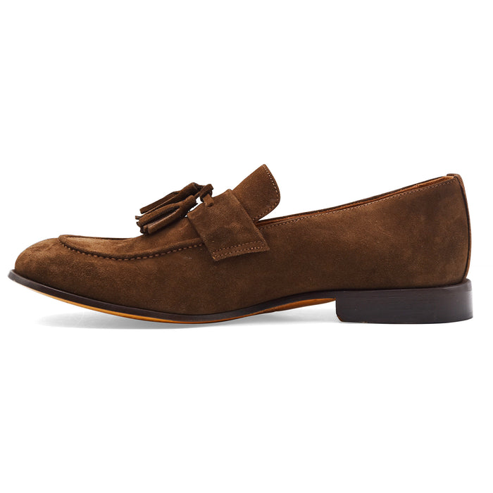 Men's Cerbero CR 3 Brown Suede Loafers with Tassels