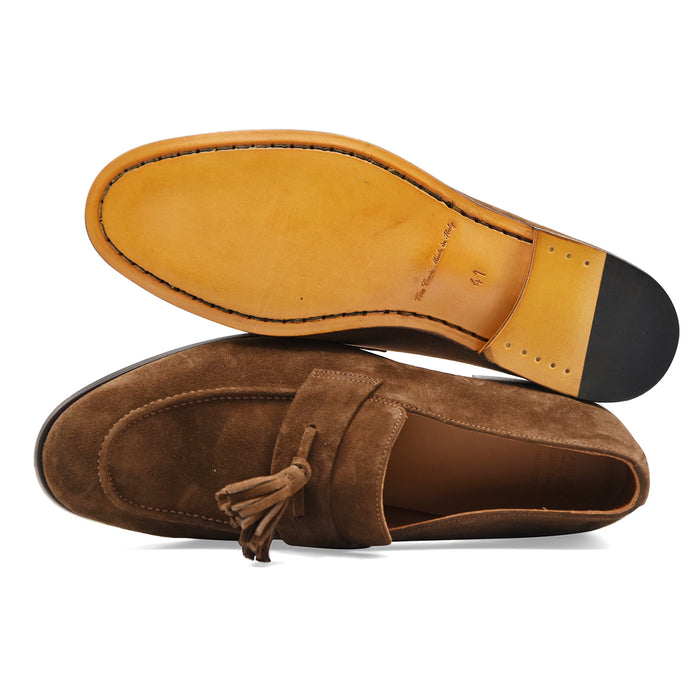 Men's Cerbero CR 3 Brown Suede Loafers with Tassels