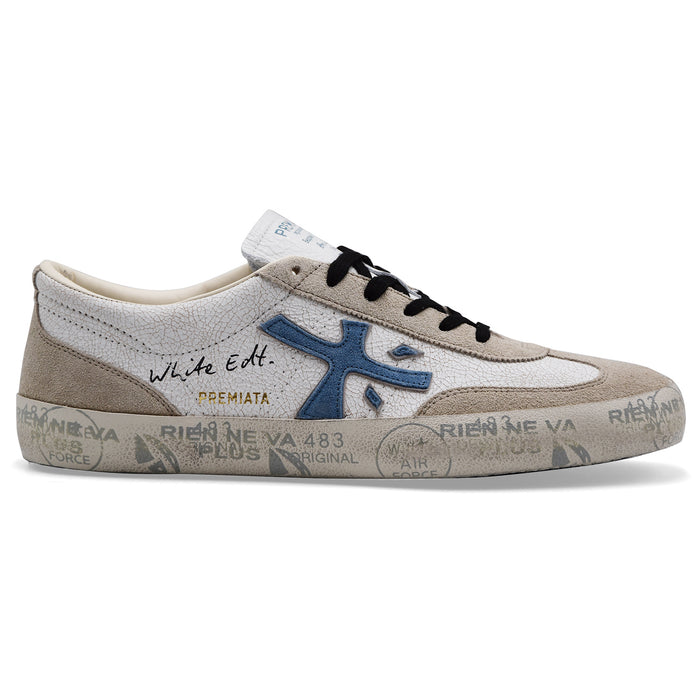 Men's Premiata David 8089 White Retro Urban Style Sneakers