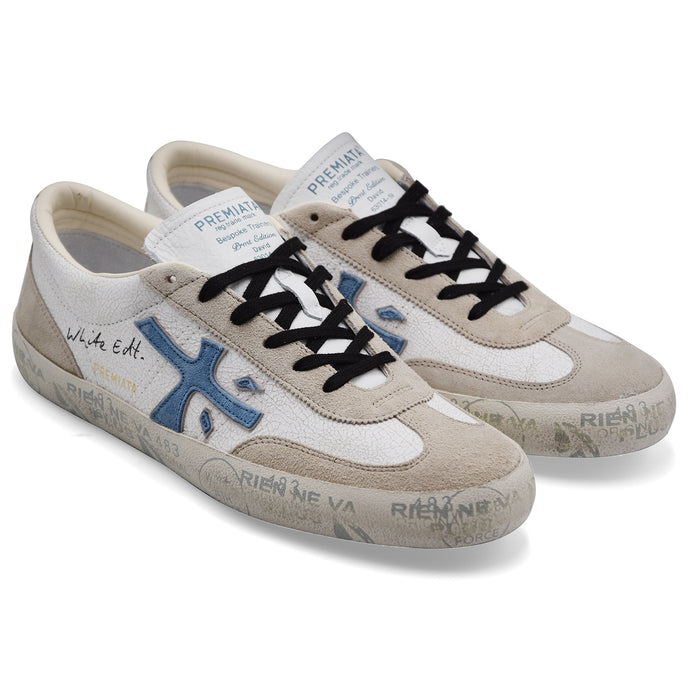 Men's Premiata David 8089 White Retro Urban Style Sneakers