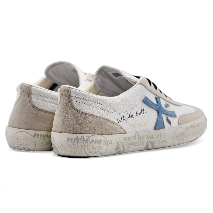 Men's Premiata David 8089 White Retro Urban Style Sneakers