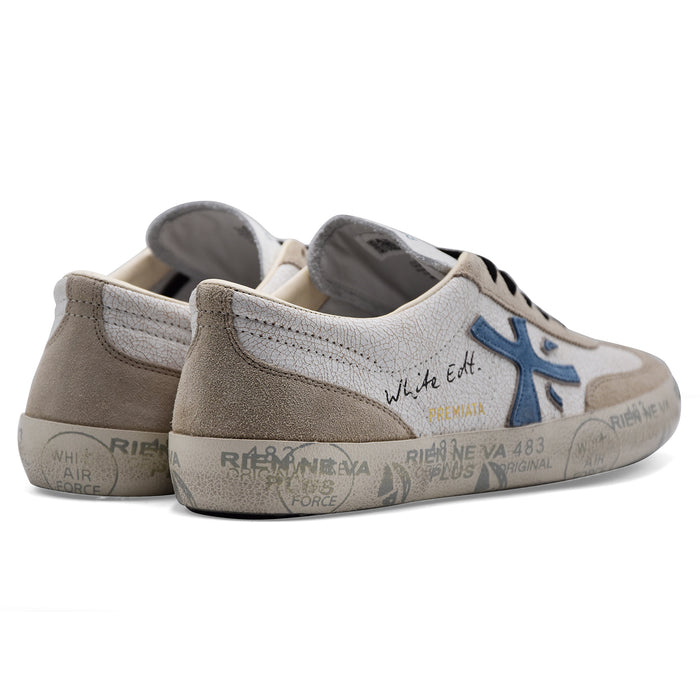 Sneakers Uomo Premiata David 8089 Bianco Stile Urbano Retrò